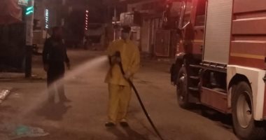 صور.. الدفع بـ10 سيارات لتطهير قرية الهياتم مركز المحلة الكبرى بسبب كورونا