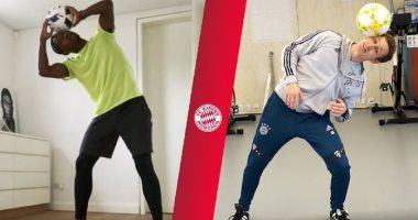 شاهد.. فاصل من المهارات بين لاعبى بايرن ميونخ فى الحجر الصحي