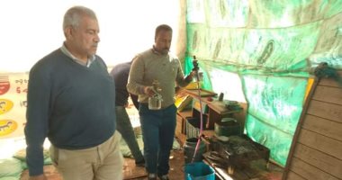 إزالة عشش أقامها بعض أهالى الحسينية كمقاهى فى الشرقية .. صور