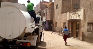 استمرار تطهير وتعقيم المصالح الحكومية بقرى مركز المنشاة  بسوهاج 