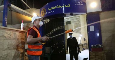محافظة الجيزة تقوم بتعقيم المنشآت وقسم شرطة الطالبية
