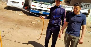 صور.. تطهير قرية ميت سهيل فى محافظة الشرقية للوقاية من كورونا  