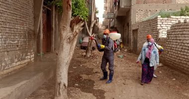 صحة بنى سويف تعقم قرى مصابى كورونا ومستشفيات استقبال حالات الإشتباه 