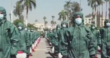 الرئيس السيسي يشاهد فيلما تسجيليا عن دور القوات المسلحة فى مكافحة كورونا