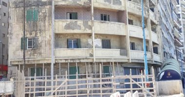 تساقط أجزاء خرسانية من عقار شرق الإسكندرية بدون إصابات  