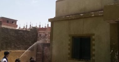 شباب قرية سلامون قبلى بالمنوفية يطهرون الشوارع لمكافحة فيروس كورونا