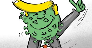 كاريكاتير صحيفة كويتية .. أمريكا تصل لذرة تفشى "كورونا"