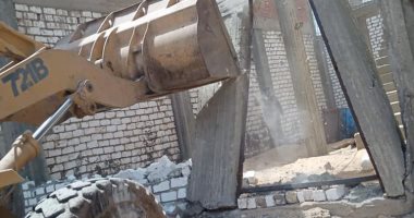 إزالة 9 حالات تعد على الأراضى الزراعية بقرية سفلاق فى سوهاج
