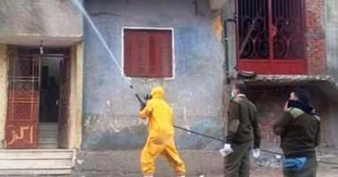 تطهير قرى الحالات المصابة بفيروس كورونا بأشمون فى المنوفية 