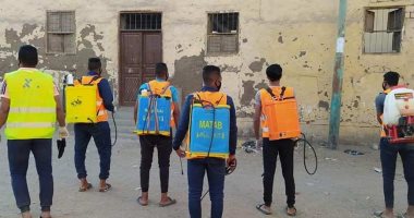 شباب مدينة الطود يستكملون حملات التعقيم والتطهير للمنشآت ودور العبادة.. صور