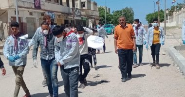 30 شابا بشمال سيناء ينفذون حملة لتعقيم حى الكوثر بالشيخ زويد