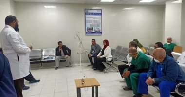 صور.. تدريبات أطباء مستشفى بئر العبد فى سيناء على مواجهة كورونا