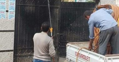 صور.. تطهير المنشآت الصحية ودور العبادة ومحطات السكك الحديدية بالشرقية