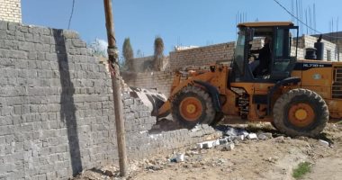بالصور .. إزالة تعديات على أراضى أملاك الدولة بمساحة 500 متر ببرج العرب 