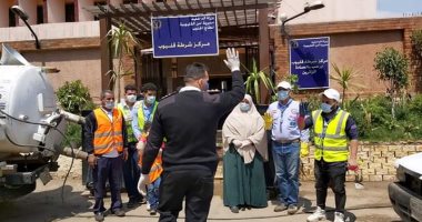 حملة تطهير للشوارع العامة والميادين وتوعية المواطنين بمخاطر كورونا بقليوب