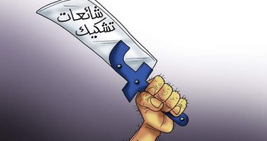 "فيس بوك" ساطور فى يد الإخوان لنشر الشائعات بكاريكاتير اليوم السابع