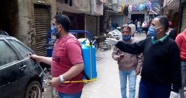 شباب أرض اللواء يعقمون شوارعهم للوقاية من فيروس كورونا