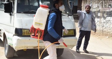 حملة شبابية لتطهير وتعقيم قرية زاوية الناعورة بالمنوفية لمنع انتشار كورونا