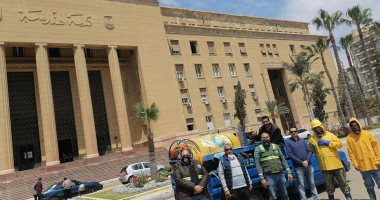 تعقيم كلية الهندسة جامعة الإسكندرية منعا لانتشار فيروس كورونا