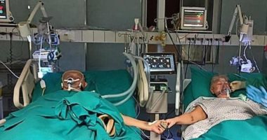 50 سنة زواج.. إيطالى يحتفل مع زوجته بعيد زواجهما فى العناية المركزة 