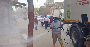 انطلاق حملة تطهير شوارع شبرا الخيمة واستغلال غلق المحال لمواجهة كورونا