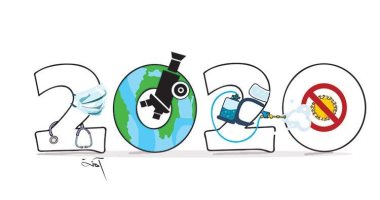 كاريكاتير صحيفة إماراتية.. 2020 تتحول لعام التعقيم بسبب كورونا 