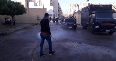 تطهير وتعقيم قسم شرطة المنتزه بالإسكندرية لمواجهة كورونا.. صور
