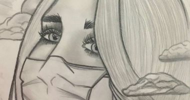 "رينادا" تشارك بلوحات تبرز موهبتها بالرسم فى زمن الكورونا 