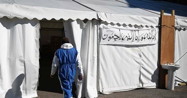 مشرحة مؤقته بمسجد برمنجهام فى بريطانيا للتعامل مع ضحايا كورونا من المسلمين  
