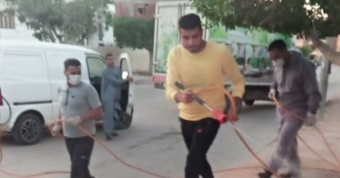 صور.. جهاز مدينة الصالحية الجديدة: تعقيم البنوك والمراكز الطبيبة والأسواق