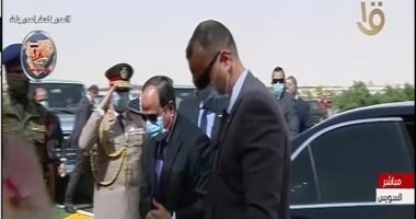 الرئيس السيسى يصل موقع افتتاح نفق الشهيد أحمد حمدى 2 بمنطقة القناة