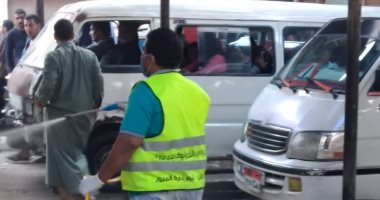 اللجنة النقابية لسائقى بنى سويف تطهر مواقف السيارات لمواجهة كورونا