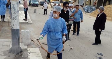 فريق من الشباب والرياضة ينفذ حملة تعقيم لحى المساعيد بالعريش 