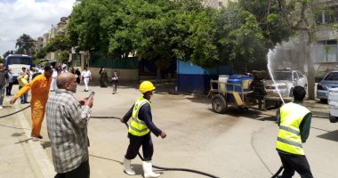 صور.. تعقيم وتطهير سوق ايديال بالشرابية لمكافحة كورونا