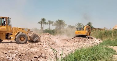 الرى تزيل تعديات أحد أعضاء مجلس النواب بمحافظة الجيزة على النيل