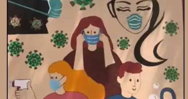 عمر السجن ما يقتل مبدع..سجين بالهند يرسم على جدارن سجنه كيفية مواجهة كورونا