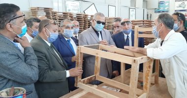 صور.. حصاد أول صوبة زراعية بالتعليم الفنى فى دمياط