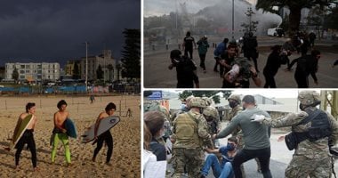 صور..العالم هذا الصباح..شرطة تشيلى تستخدم خراطيم المياه والغاز لتفريق الاحتجاجات ضد الحكومة..أستراليون يذهبون إلى الشواطئ لكسر ملل العزل المنزلى بسبب كورونا..اشتباكات فى لبنان احتجاجا على تردى الأوضاع المعيشية