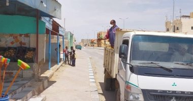 تنفيذ موجة تعقيم جديدة لمنشآت وشوارع بوسط سيناء.. صور