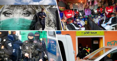 صور.. العالم هذا المساء.. الأمن الألمانى يتحفظ على صناديق من مقر حزب الله بعد إعلانه منظمة إرهابية.. رسومات جرافيتى تدعم الجيش الأبيض فى بلجيكا.. تسريحة شعر على هيئة كورونا بكينيا