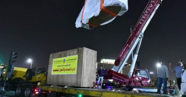 شاهد.. أحدث صور لعملية تطوير ميدان التحرير ونقل الكباش الأربعة   