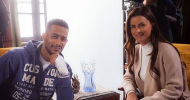 نور مع محمد رمضان فى كواليس" البرنس": "قلقانة عليك من اللي جاي يا رضوان"