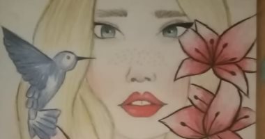 فرح تشارك برسومات فنية وبورترية تبرز موهبتها