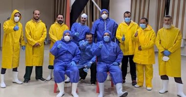 صحة دمياط: سلامة فريق العزل الطبى بالمركز التعليمى بعد انتهاء عملهم.. صور