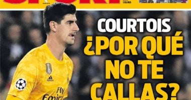 "سبورت" الكتالونية تهاجم كورتوا حارس ريال مدريد: "لماذا لا تصمت"