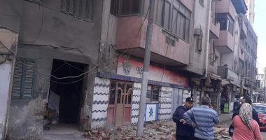 انهيار جزئى لمنزل على طريق طنطا القاهرة بالغربية
