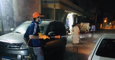 صور.. شباب كفر سعد بالقليوبية يعقمون شوارع قريتهم ضد كورونا