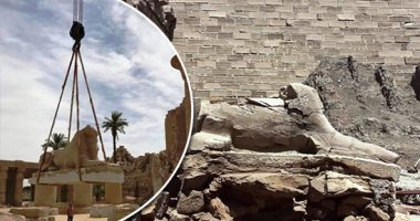 أضخم مشروع فى الفناء الأول بالكرنك.. ترميم 29 تمثالا للكباش.. المجلس الأعلى للآثار: ترميم التماثيل فى أوائل السبعينات شهد خطأ أثناء تدشين مشروع الصوت والضوء.. والترميم الآن عبر خنادق والردم بطرق حديثة.. صور