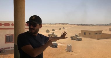 بيتر ميمي من كواليس تصوير ملحمة البرث فى مسلسل الاختيار.. صورة