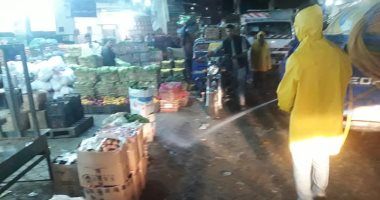 وقت الحظر.. حملة لتطهير وكالة الخضر و الفاكهه وسط الإسكندرية